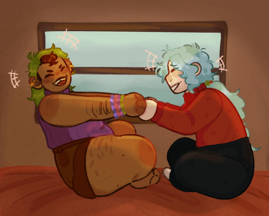 2 fullbodies with scene